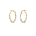 4.25CTW Pear Shaped Lab Grown Diamond (F/VS) Inside Out Hoop Earrings in 14K Gold