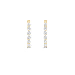 4.25CTW Pear Shaped Lab Grown Diamond (G/VS) Inside Out Hoop Earrings in 14K Gold