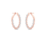 4.25CTW Pear Shaped Lab Grown Diamond (G/VS) Inside Out Hoop Earrings in 14K Gold