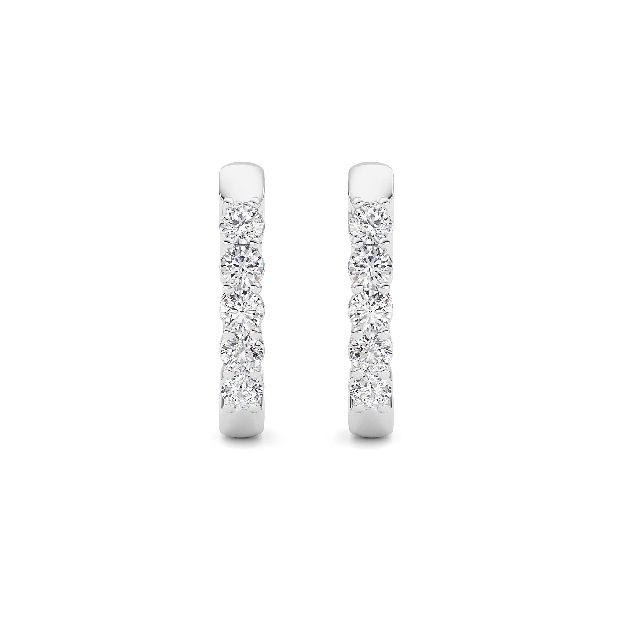 1CTW Round Shaped Lab Grown Diamond (F/VS) Inside Out Hoop Earring in 14K Gold