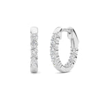1CTW Round Shaped Lab Grown Diamond (F/VS) Inside Out Hoop Earring in 14K Gold