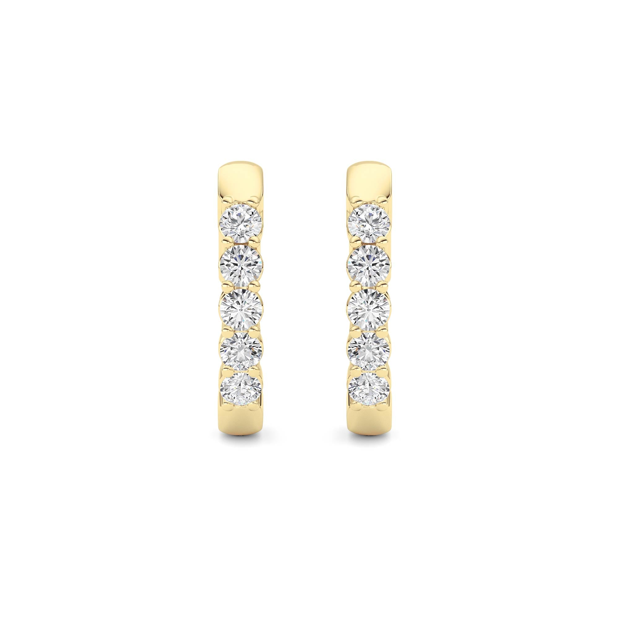 1CTW Round Shaped Lab Grown Diamond (F/VS) Inside Out Hoop Earring in 14K Gold