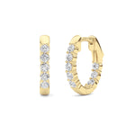1CTW Round Shaped Lab Grown Diamond (F/VS) Inside Out Hoop Earring in 14K Gold