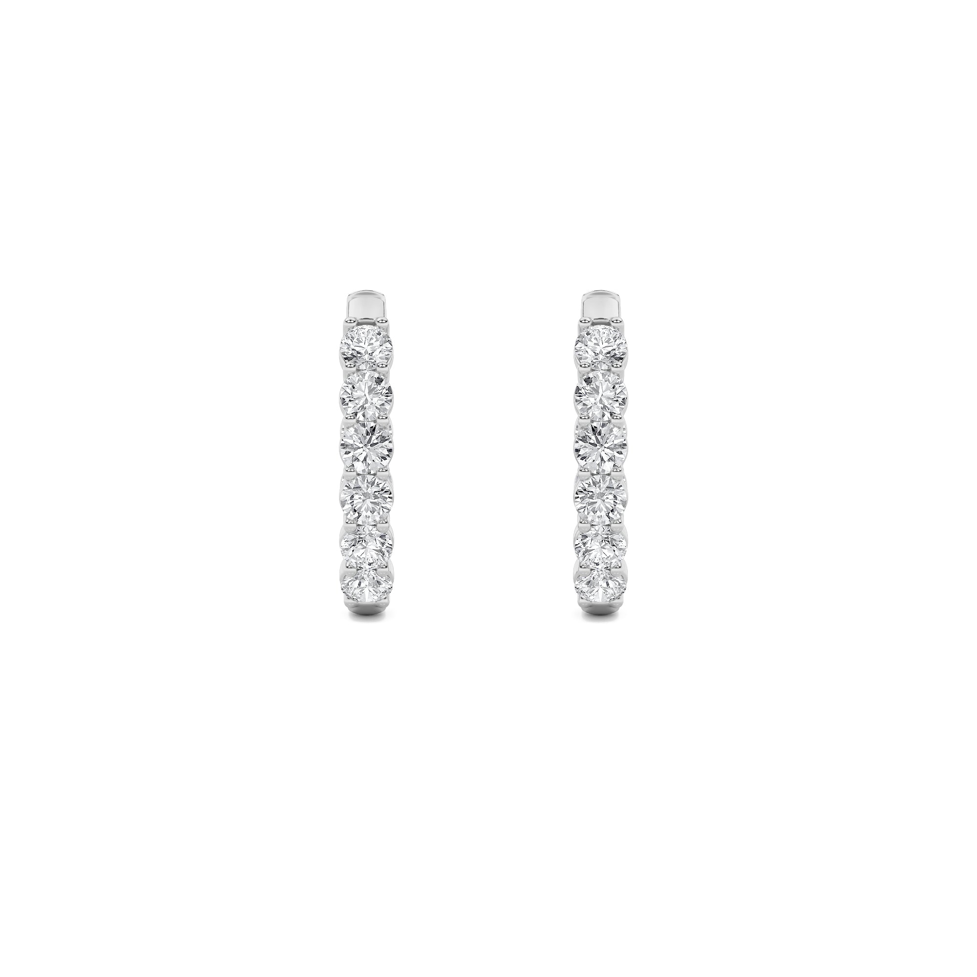 1.5CTW Round Shaped Lab Grown Diamond (F/VS) Inside Out Hoop Earrings in 14K Gold