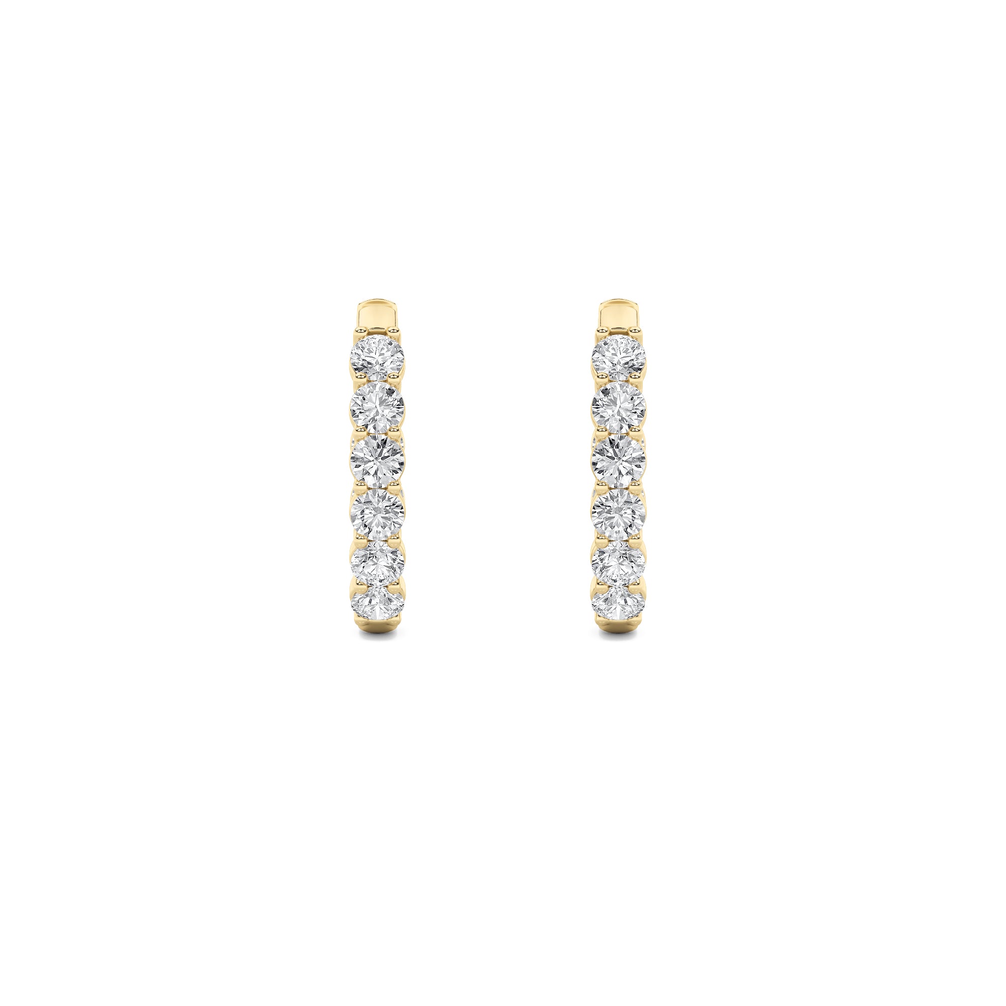 1.5CTW Round Shaped Lab Grown Diamond (F/VS) Inside Out Hoop Earrings in 14K Gold