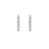 2CTW Round Shaped Lab Grown Diamond (F/VS) Inside Out Hoop Earrings in 14K Gold