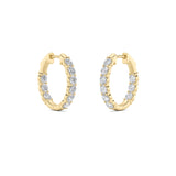 2CTW Round Shaped Lab Grown Diamond (F/VS) Inside Out Hoop Earrings in 14K Gold