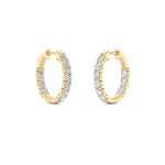 3CTW Round Shaped Lab Grown Diamond (G/VS) Inside Out Hoop Earrings in 14K Gold