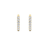 3CTW Round Shaped Lab Grown Diamond (G/VS) Inside Out Hoop Earrings in 14K Gold