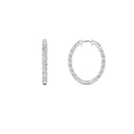 5CTW Round Shaped Lab Grown Diamond (F/VS) Inside Out Hoop Earrings in 14K Gold