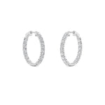 5CTW Round Shaped Lab Grown Diamond (F/VS) Inside Out Hoop Earrings in 14K Gold