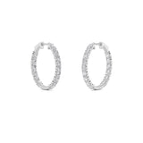 5CTW Round Shaped Lab Grown Diamond (F/VS) Inside Out Hoop Earrings in 14K Gold