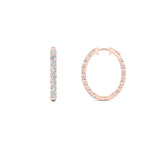 5CTW Round Shaped Lab Grown Diamond (F/VS) Inside Out Hoop Earrings in 14K Gold