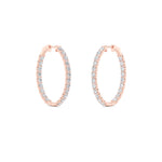 5CTW Round Shaped Lab Grown Diamond (F/VS) Inside Out Hoop Earrings in 14K Gold
