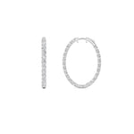 7CTW Round Shaped Lab Grown Diamond (F/VS) Inside Out Hoop Earrings in 14K Gold