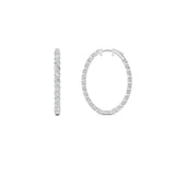 7CTW Round Shaped Lab Grown Diamond (F/VS) Inside Out Hoop Earrings in 14K Gold