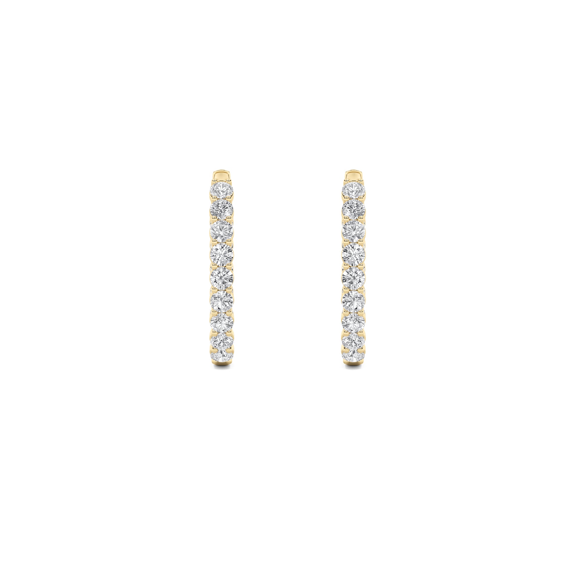 7CTW Round Shaped Lab Grown Diamond (F/VS) Inside Out Hoop Earrings in 14K Gold