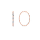 7CTW Round Shaped Lab Grown Diamond (F/VS) Inside Out Hoop Earrings in 14K Gold