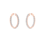 7CTW Round Shaped Lab Grown Diamond (F/VS) Inside Out Hoop Earrings in 14K Gold