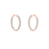 7CTW Round Shaped Lab Grown Diamond (F/VS) Inside Out Hoop Earrings in 14K Gold
