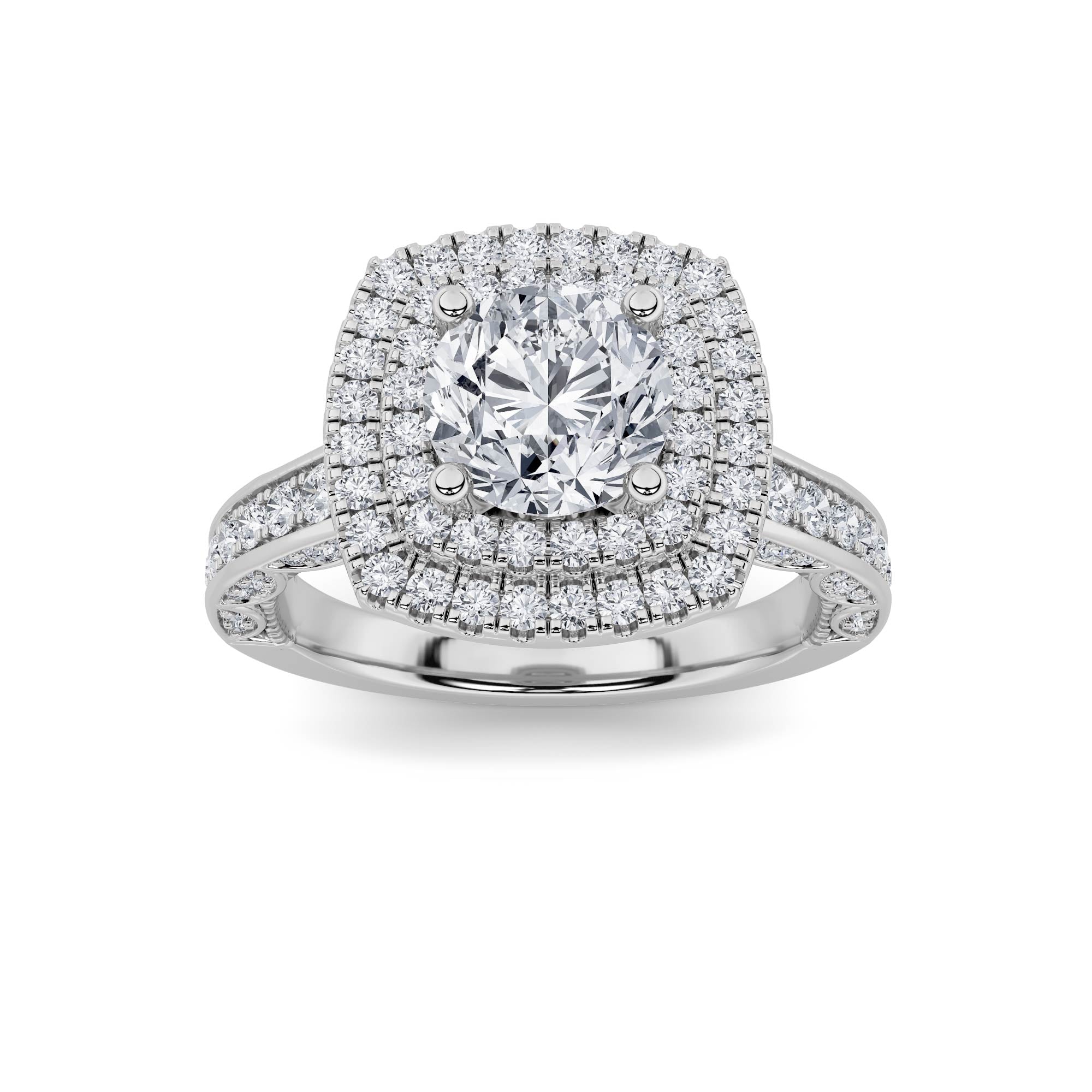 1.75CTW Round Shaped Lab Grown Diamond (F/VS) Engagement Ring in 14K Gold