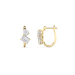 3CTW Mixed Shaped Lab Grown Diamond (F/VS) Toi et Moi Fashion Earrings in 14K Gold