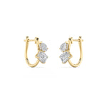3CTW Mixed Shaped Lab Grown Diamond (F/VS) Toi et Moi Fashion Earrings in 14K Gold