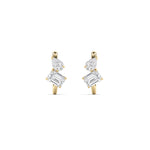 3CTW Mixed Shaped Lab Grown Diamond (F/VS) Toi et Moi Fashion Earrings in 14K Gold