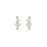 3CTW Mixed Shaped Lab Grown Diamond (F/VS) Toi et Moi Fashion Earrings in 14K Gold