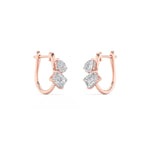 3CTW Mixed Shaped Lab Grown Diamond (F/VS) Toi et Moi Fashion Earrings in 14K Gold