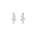 3CTW Mixed Shaped Lab Grown Diamond (F/VS) Toi et Moi Fashion Earrings in 14K Gold