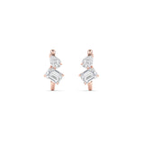 3CTW Mixed Shaped Lab Grown Diamond (F/VS) Toi et Moi Fashion Earrings in 14K Gold