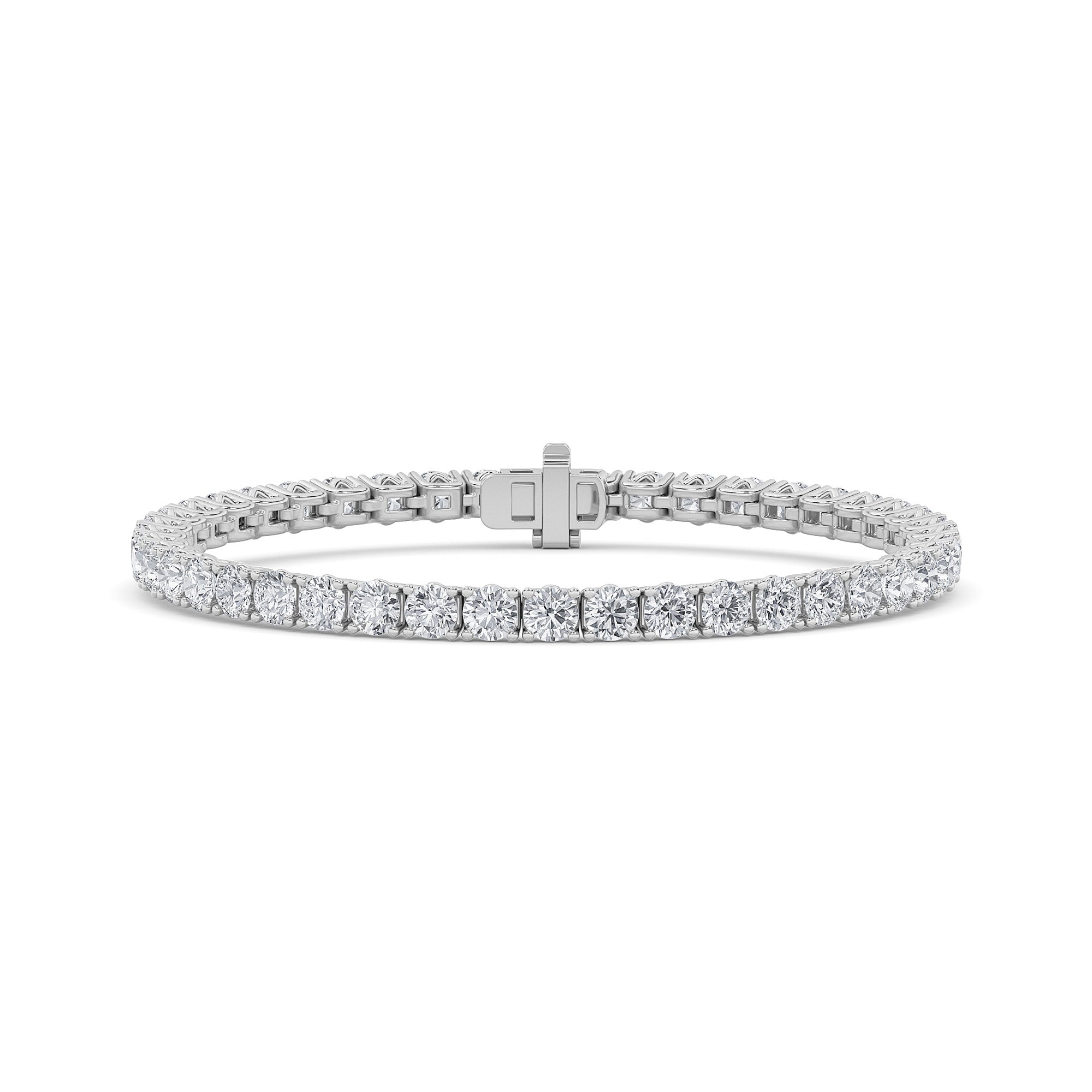 10CTW Round Shaped Lab Grown Diamond (F/VS) Tennis Bracelet in 14K Gold
