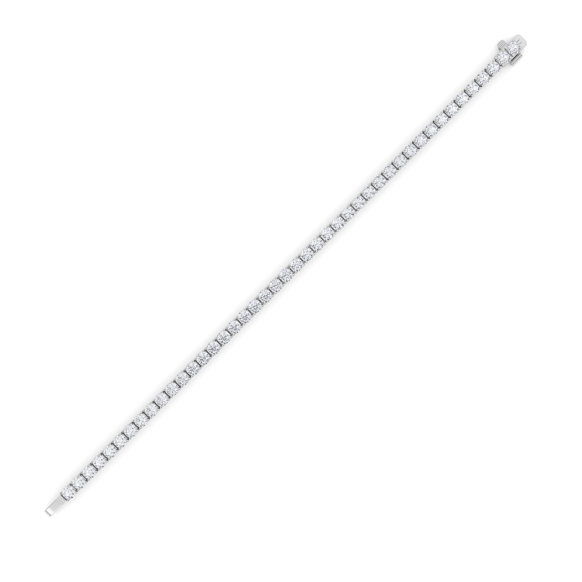 10CTW Round Shaped Lab Grown Diamond (F/VS) Tennis Bracelet in 14K Gold