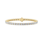 10CTW Round Shaped Lab Grown Diamond (F/VS) Tennis Bracelet in 14K Gold