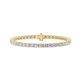 10CTW Round Shaped Lab Grown Diamond (F/VS) Tennis Bracelet in 14K Gold