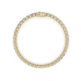 10CTW Round Shaped Lab Grown Diamond (F/VS) Tennis Bracelet in 14K Gold