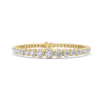 5CTW Round Shaped Lab Grown Diamond (F/VS) Graduating Tennis Bracelet in 14K Gold