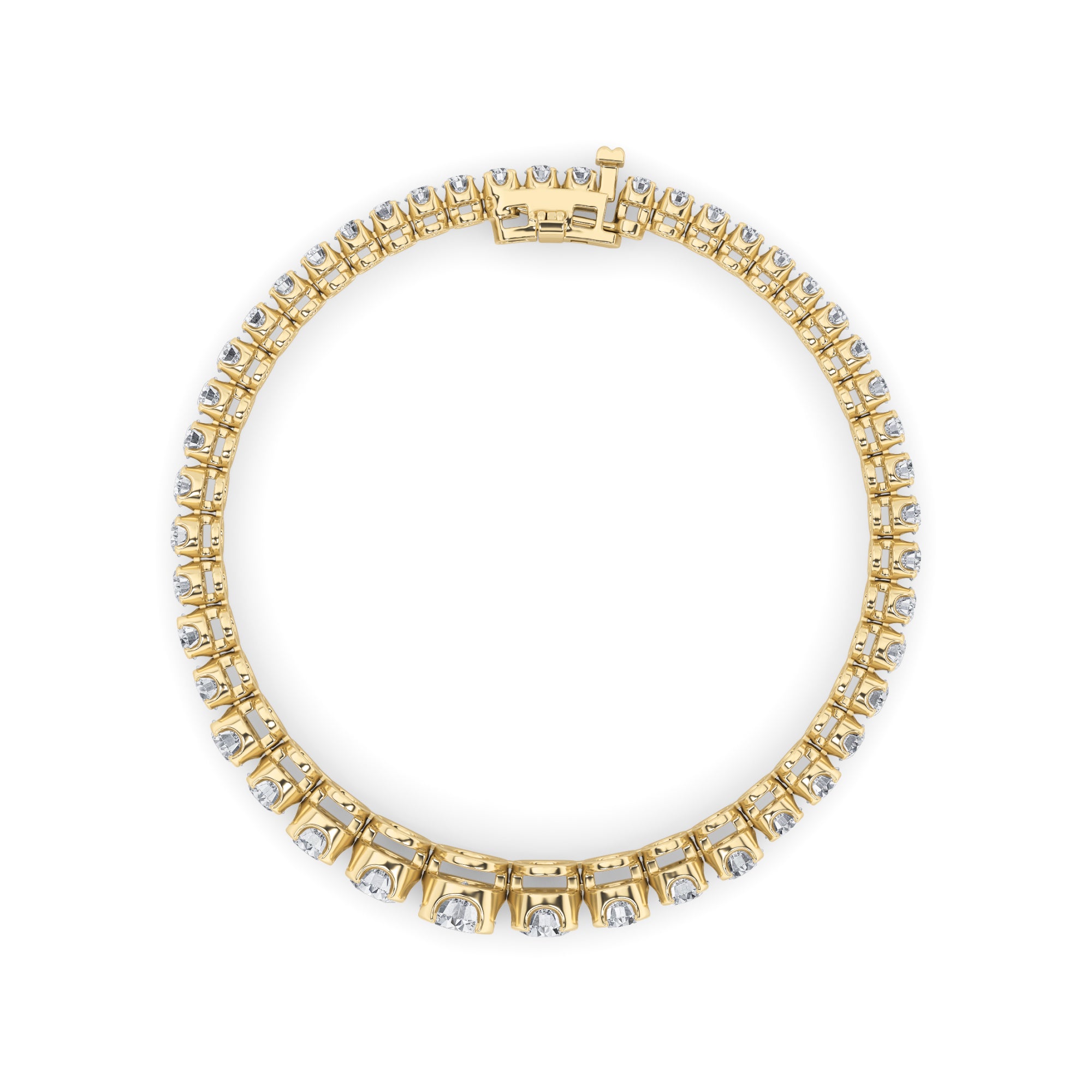 5CTW Round Shaped Lab Grown Diamond (F/VS) Graduating Tennis Bracelet in 14K Gold