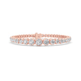 5CTW Round Shaped Lab Grown Diamond (F/VS) Graduating Tennis Bracelet in 14K Gold