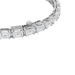 10CTW Emerald Shaped Lab Grown Diamond (F/VS) Tennis Bracelet in 14K Gold