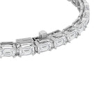10CTW Emerald Shaped Lab Grown Diamond (F/VS) Tennis Bracelet in 14K Gold