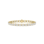 10CTW Emerald Shaped Lab Grown Diamond (F/VS) Tennis Bracelet in 14K Gold