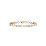 10.5CTW Oval Shaped Lab Grown Diamond (F/VS) Bracelet in 14K Gold