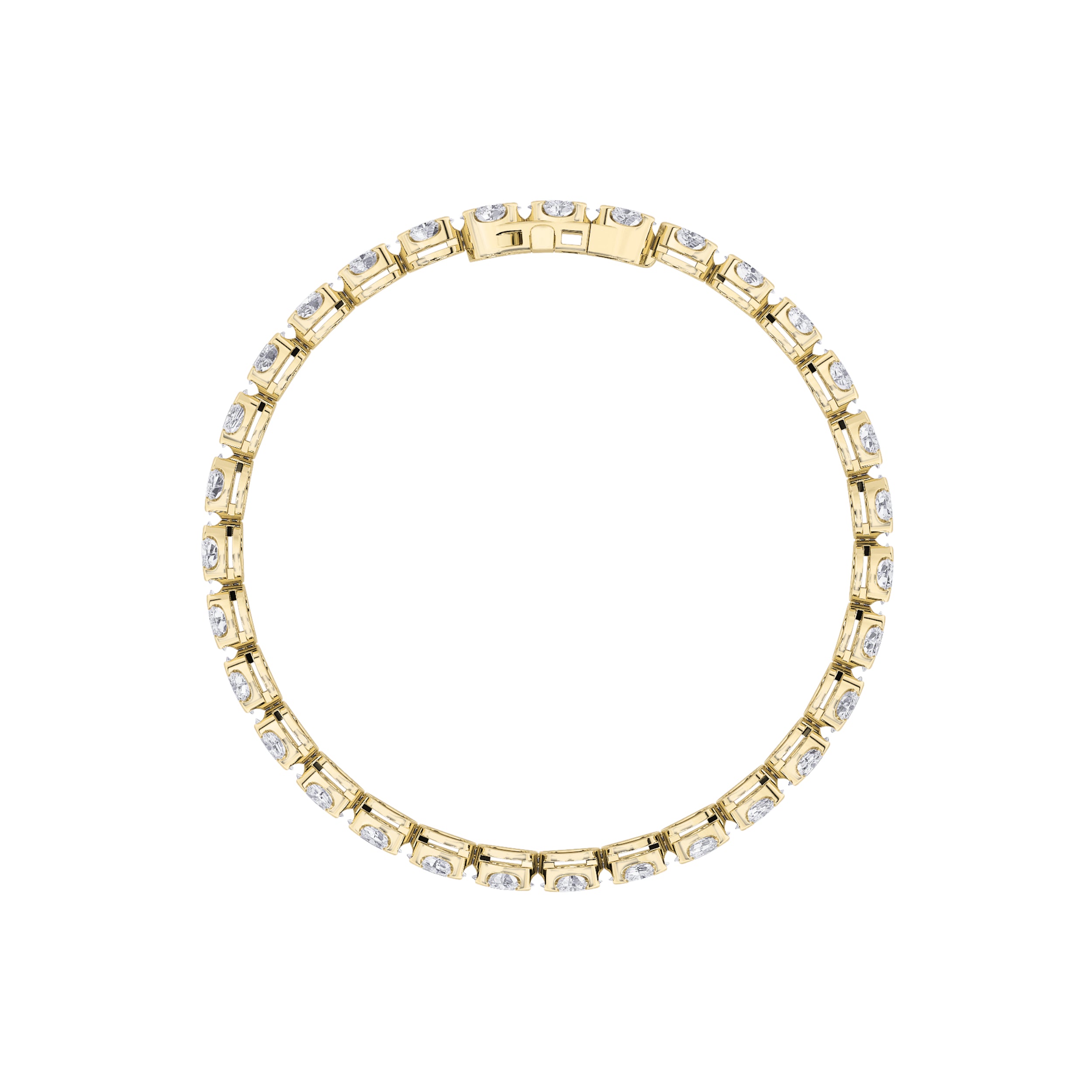 10.5CTW Oval Shaped Lab Grown Diamond (F/VS) Bracelet in 14K Gold