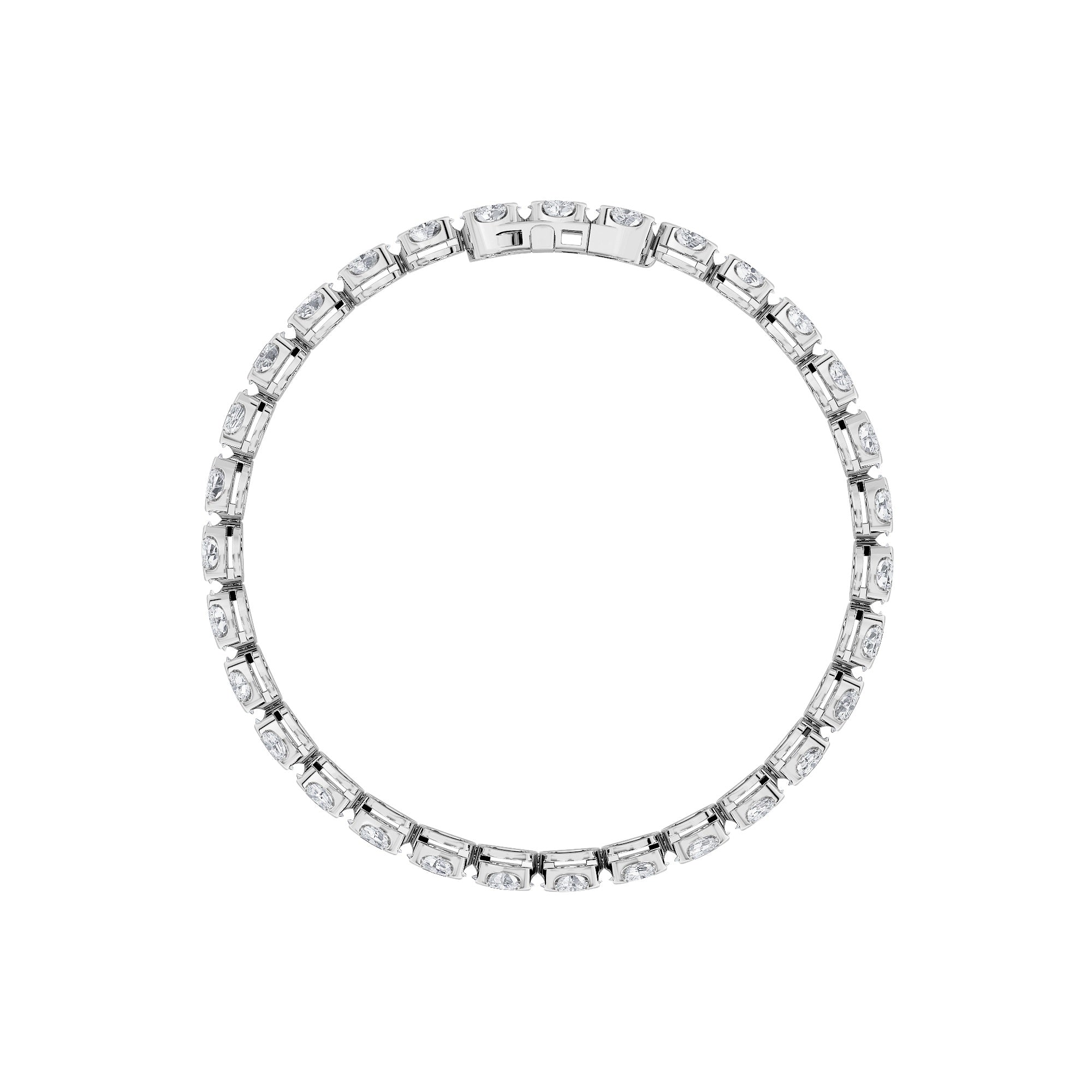 11CTW Oval Shaped Lab Grown Diamond (F/VS) Bracelet in 14K Gold