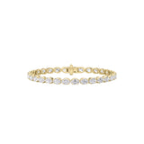 11CTW Oval Shaped Lab Grown Diamond (F/VS) Bracelet in 14K Gold