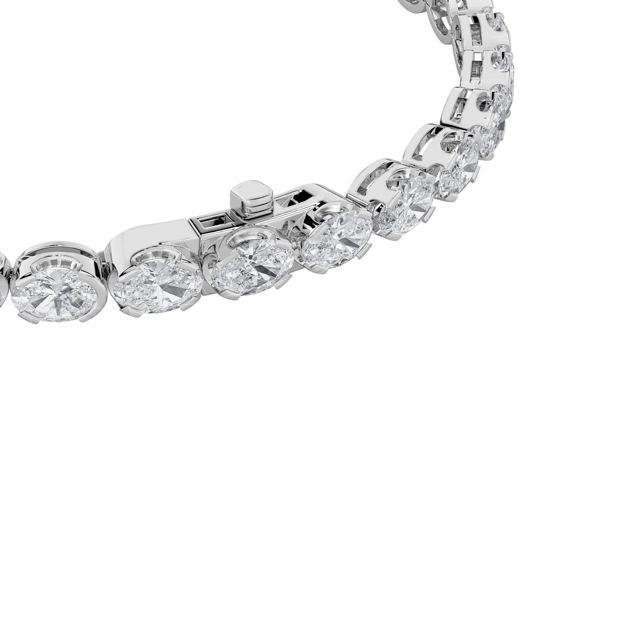 5.5CTW Oval Shaped Lab Grown Diamond (F/VS) Tennis Bracelet in 14K Gold