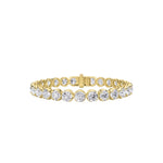 15CTW Round Shaped Lab Grown Diamond (F/VS) Bracelet in 14K Gold