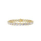 15CTW Round Shaped Lab Grown Diamond (F/VS) Bracelet in 14K Gold